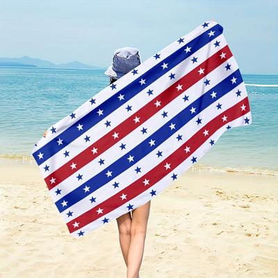 Serviette de Plage Drapeau Américain, Microfibre Séchage Rapide Sans Sable Légère Douce Absorbante pour Piscine Voyage Natation Cadeau