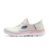 Summits Slip-Ins Mesh Fabric Round Toe Lace-Up Comfortable Fashion Durable Low-Top Casual Shoes Women Sneaker Pink White 150123-NTPK