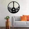 1pc Guitar Wall Art, Guitar Metal Sign, Guitar Player Gift Band, Room Decor Musical Instrument Sign, Modern Wall Decor