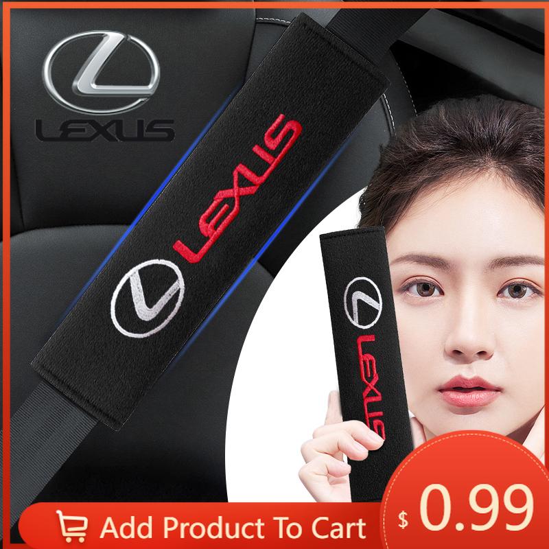 Interior Stickers 2Pcs Car Seat Belt Shoulder Pad Protective Cover Car Accessories For Lexus ES RX NX LS UX LM LX GX LC RZ IS CT MZ4