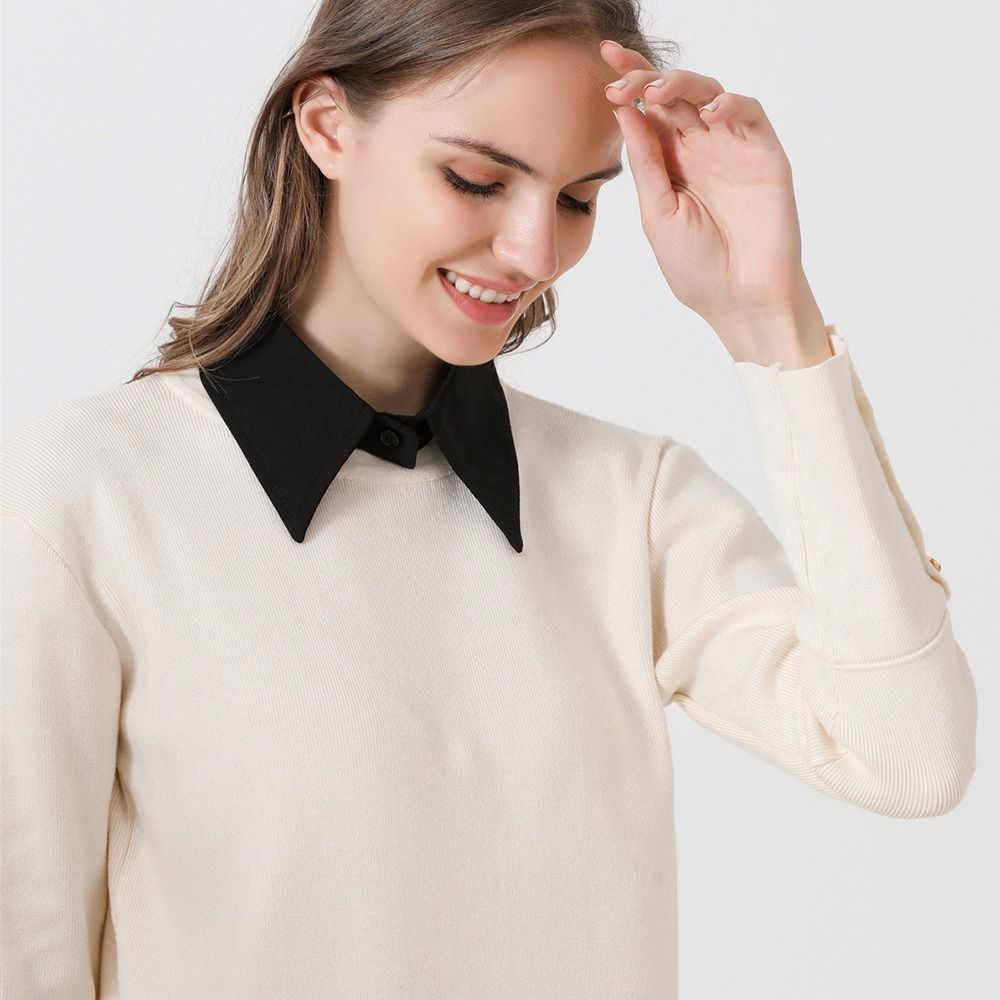 Mode Chemise Classique à Revers Amovible Faux Col Blouse Accessoires Vestimentaires Faux Col
