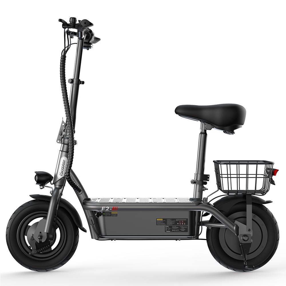 Electric Scooter Adult iScooter 10" 500W Motor 36V 7.8AH Max Range 30Km Load 150Kg Black F2