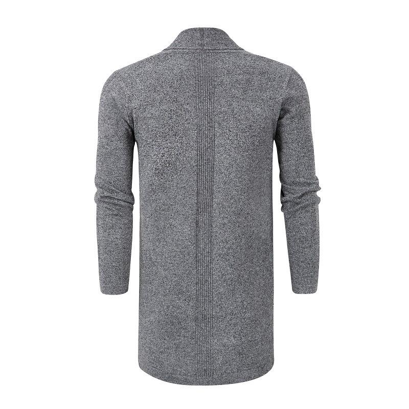 Men's Korean Style Slim Fit Mid-Length Trench Coat - Autumn Cardigan Jacket, Plus Size Knitwear