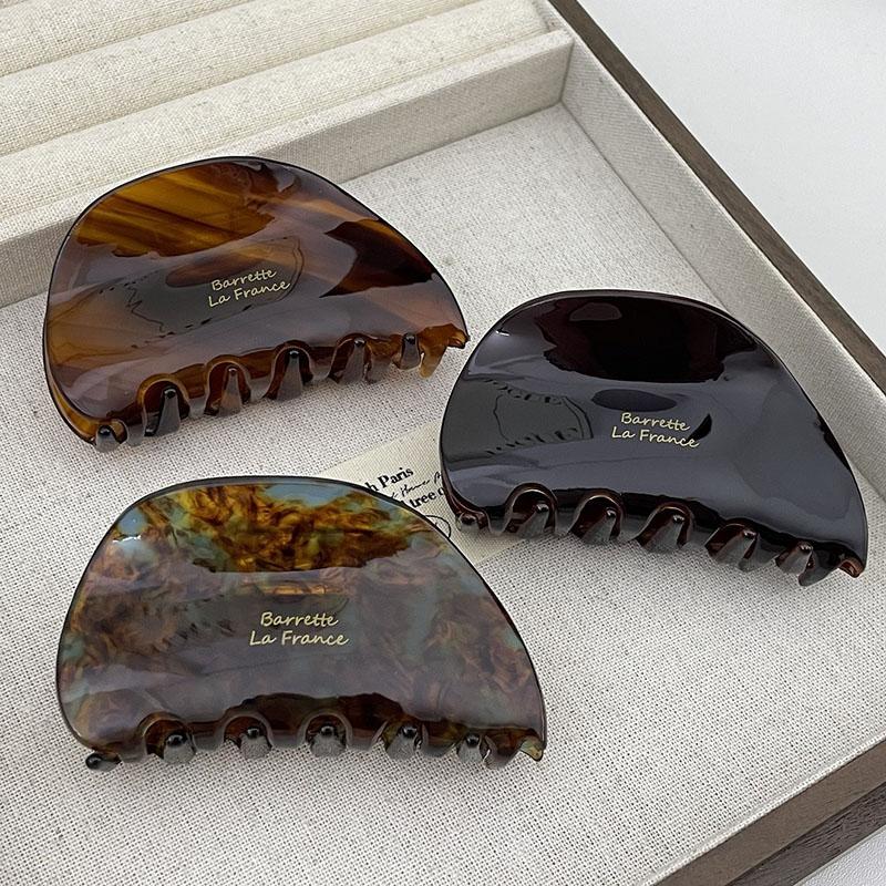 French Vintage 7.7CM Semicircular Arc Hair Clip Simple Delicate Acetate Shark Clip Hair Accessories For Woman Girls