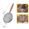 Multi-function Filter Mesh Flour Sifter Stainless Steel Small Colander Fine Mesh Oil Strainer Wooden Handle Kitchen Baking Tools