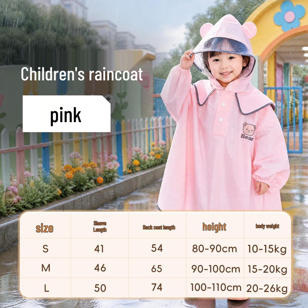 Full-Body Cartoon Rain Poncho for Boys & Girls - Perfect for Primary and Kindergarten Students