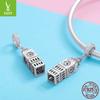 Colgante Big Ben Británico de Plata S925 para Mujer, Accesorios para Colgante de Pulsera de Cuentas DIY Scc868