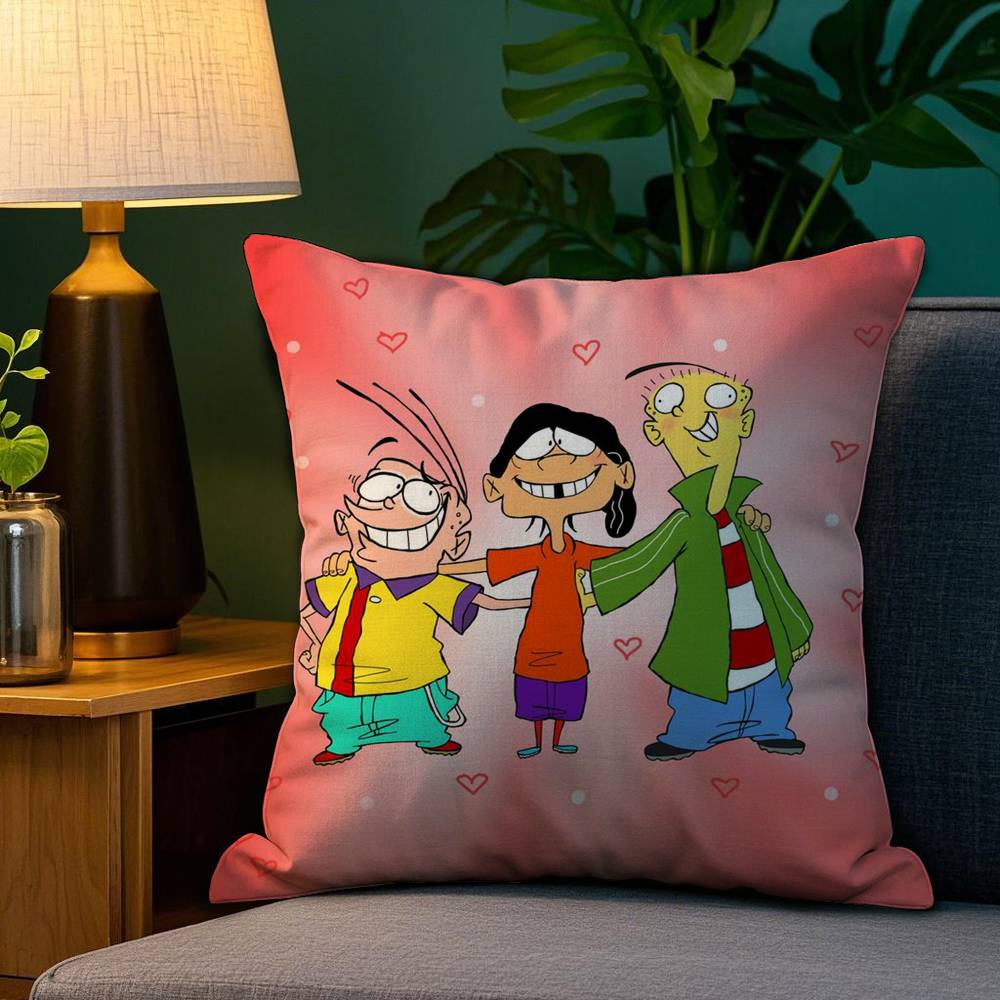 E-Ed Edd N Eddy Kissenbezug aus Plüschstoff, weich, doppelseitig bedruckt, Sofakissenbezug, Dekokissenbezüge