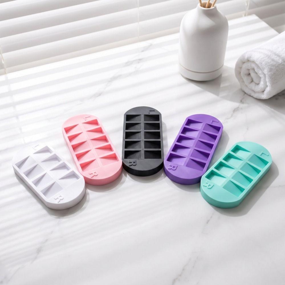 With L/R Mark False Nail Display Stand 10 Grids Nail Art Storage Plate Home Manicure