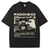 Washed Rock Band Radiohead The Bends Retro Tshirt Men Women Fashion Hip Hop Gothic T Shirt Oversized Cotton Casual Male T-shirts