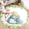 Peter Rabbit Runder Teppich, Teppich für Wohnzimmer Schlafzimmer Sofa Spielzimmer Dekor, Rutschfeste Bodenmatte