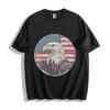 T-shirt Patriotique Aigle Drapeau Américain - Design Aigle et Étoiles Vintage T-shirt Unisexe