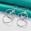 925 Sterling Silver Twist Line Bead Earrings For Women Fashion Charm Jewelry