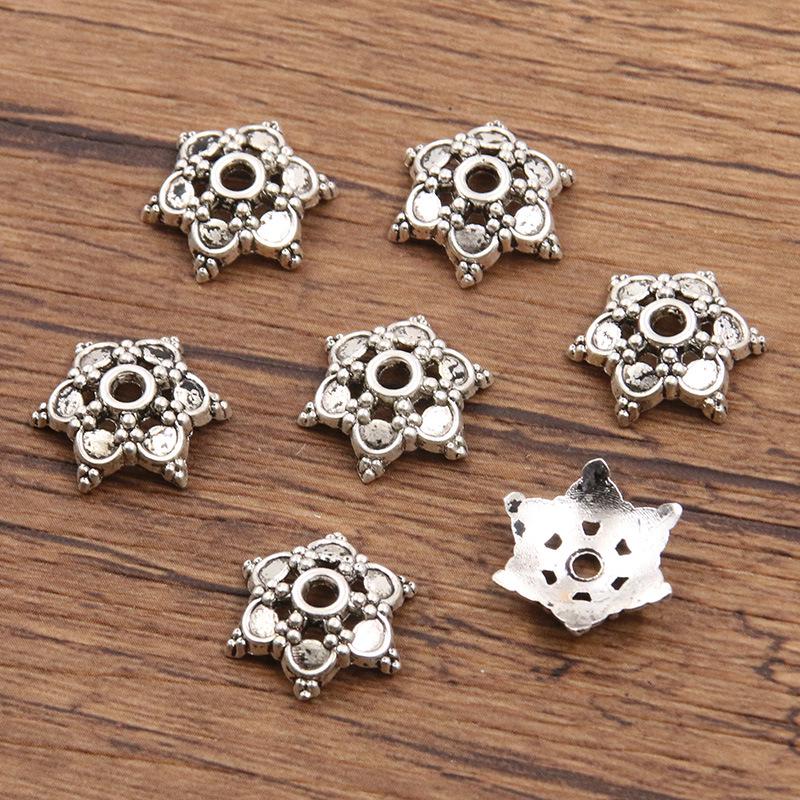 Antique Silver Flower Spacer Beads: Multi-Style, Hollow Design for DIY Bracelets & Necklaces