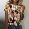 Women's T-shirt for Girls Cute Cat Pattern 3D Print Tops Summer Short Sleeve Casual Fashion Women's Clothes Oversized T-shirts