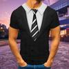 Men'S 3D Color Bar Printed Short Sleeve Personality Trend Casual Sports Crew Neck T-Shirt