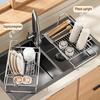 Stainless Steel Sink Drain Basket Fixation Adjustable Telescopic Stable Screw Design Heavy Duty Sink Strainer