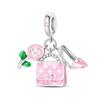 Romantische Kupfer Metall Lippenstift Schuhe Tasche Anhänger Perlen Komponenten Rucksack Perlen Komponenten Anhänger Perlen Komponente Kompatibel Mit Damen Armband Hoch