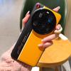 For Xiaomi 15 14 13 12 12S Pro Ultra Case Luminous Color Block Leather Raised Lips Lens Protection Back Cover Glow In The Dark