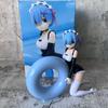 Re Zero Rem Anime Figur Kniende Pose Blauer Schwimmring Schönheitsmädchen Statue Schreibtischdekor Sammlermodell Schmuckstück Für Anime-Fans