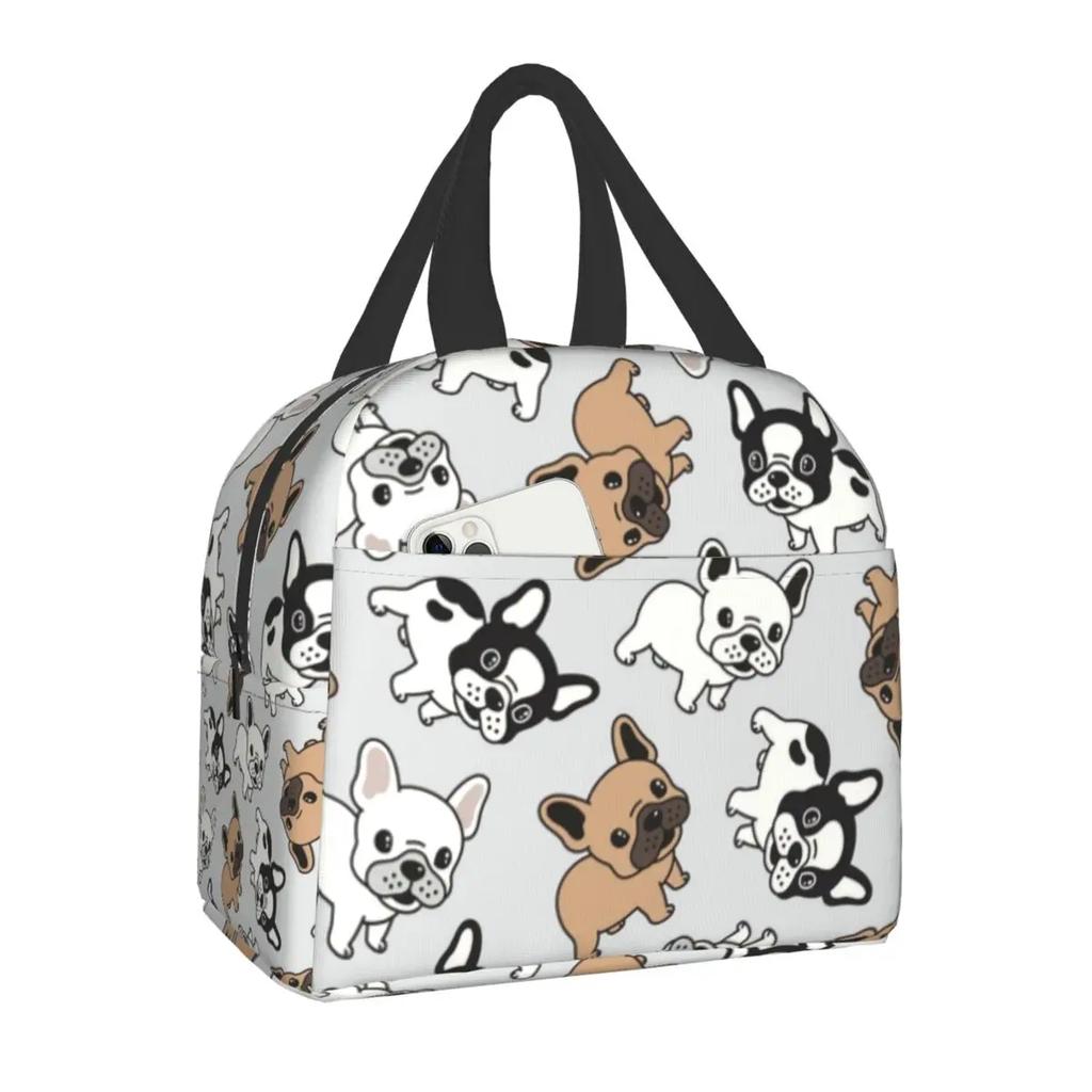 Frenchie Franse Bulldog Geïsoleerde Lunchtassen voor Vrouwen Hondenliefhebber Herbruikbare Koeltas Thermische Voedsel Lunchbox School