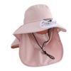 MultiFunctional Sun Protection Fisherman Hat With Cooling Fan Solar Powered Wide Brims Hat for Hiking Camping Essential Pink
