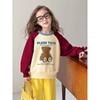 Brand Export Children's Clothing Autumn and Winter Girls' Baby Clothes Cartoon Bear Fleece-Lined Printed Sweatshirt Pullover Top for Kids