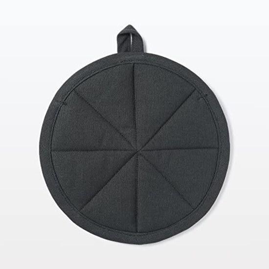 Porta-panela MUJI que também pode ser usado como Descanso de Panela Cinza Escuro Algodão Trama Simples