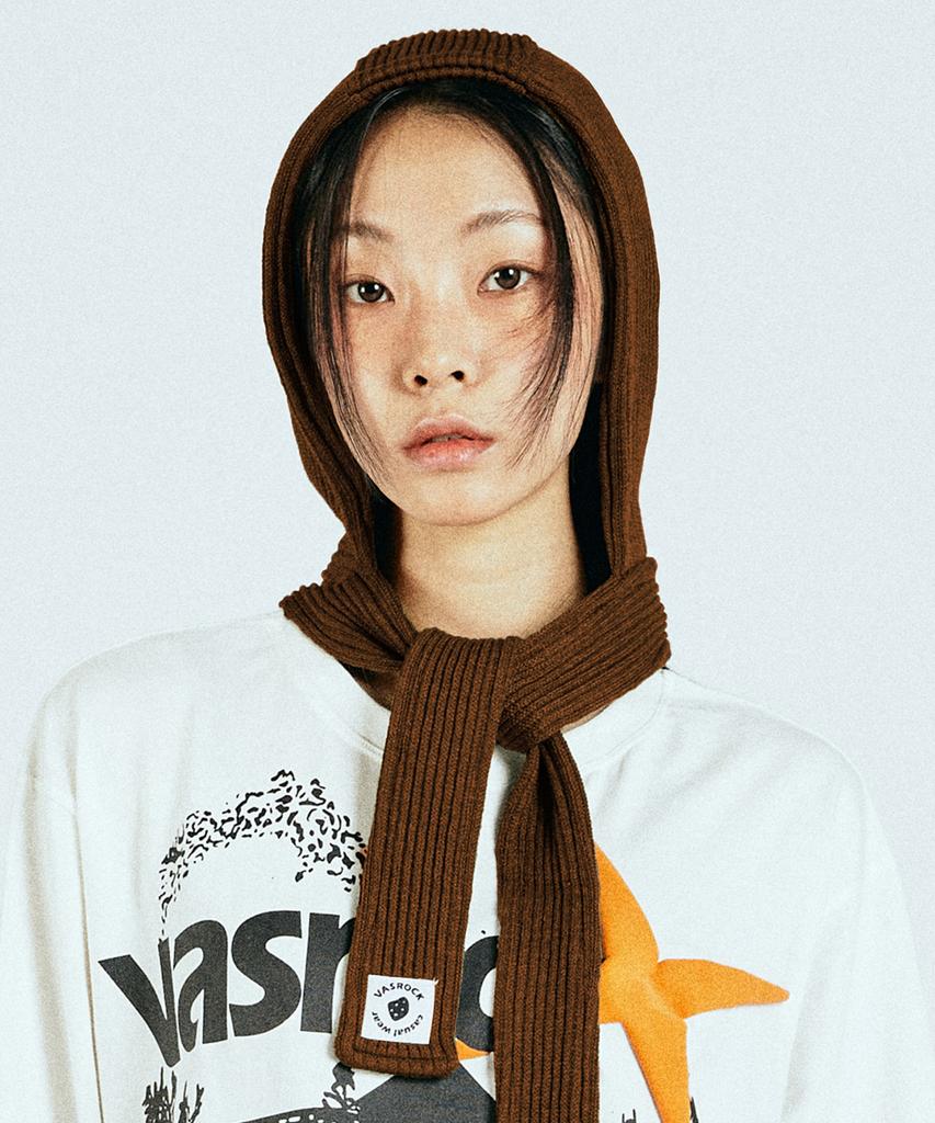 VASROCK Churros Knit Scarf Balaclava Brown