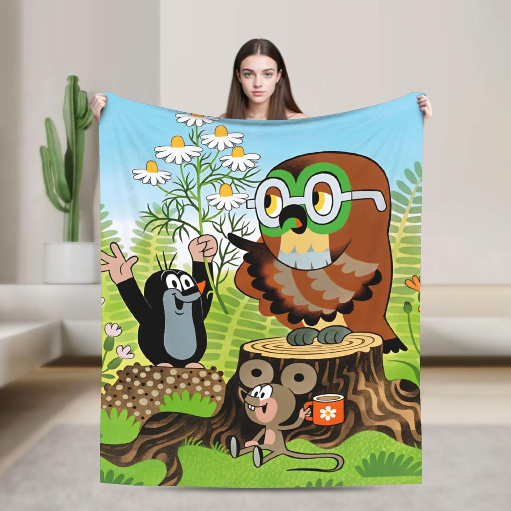 Cozy Blanket Picnic Czech Cartoon Krtek Mole Throw Blanket Fashion  Bedspread For Chair Sofa Bed