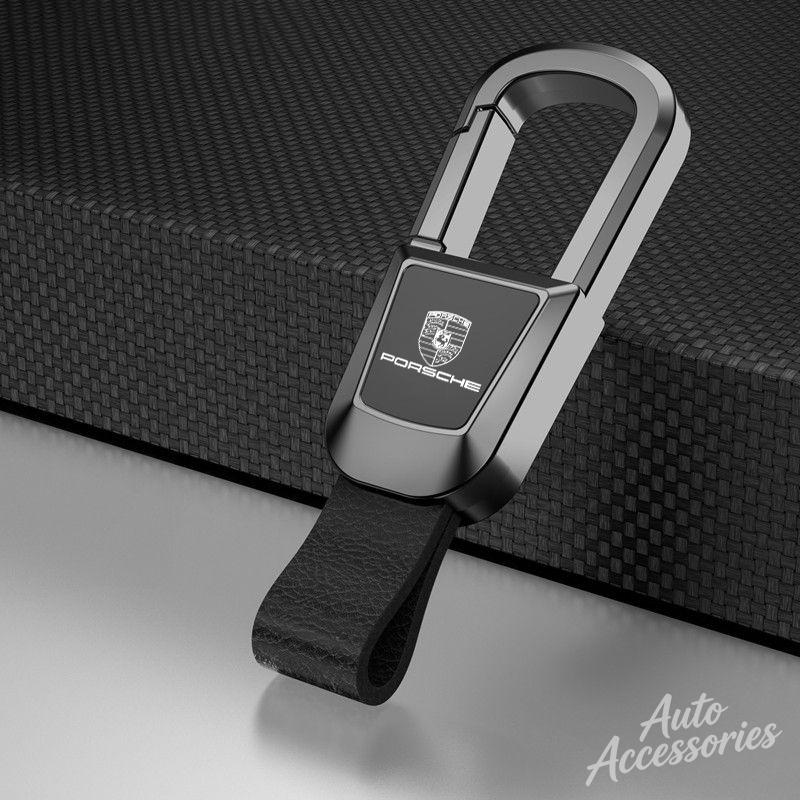 Car Keychain Anti-loss Pendant Metal Key Ring Accessories For Porsche Cayenne Panamera Macan 911 Taycan Boxster Cayman 918 Pajun