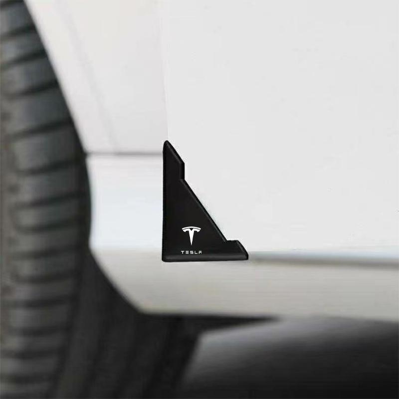 2 szt. Silikonowe osłony ochronne na narożniki drzwi samochodowych, zapobiegające kolizjom, dla Tesla Model 3 Model X S 2016-2020 Naklejki TM3 TMX TMS Naklejka