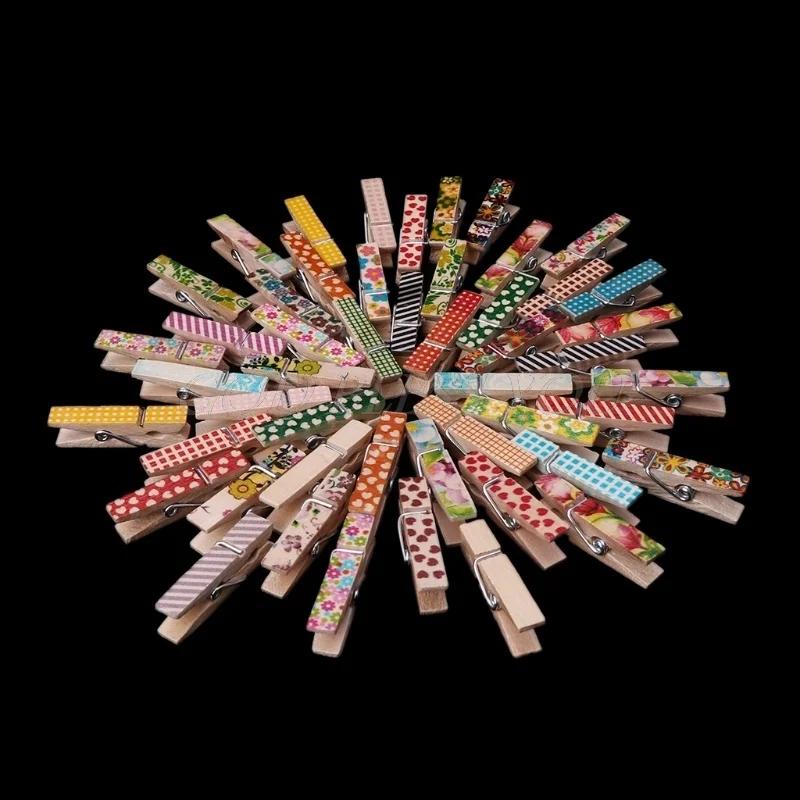 50pcs Pinces en Bois Naturel Durables pour Photo Vêtement Pinces à Linge Épingles à Linge Clip d'Artisanat DIY Décoration de Maison Clip Fête de Mariage