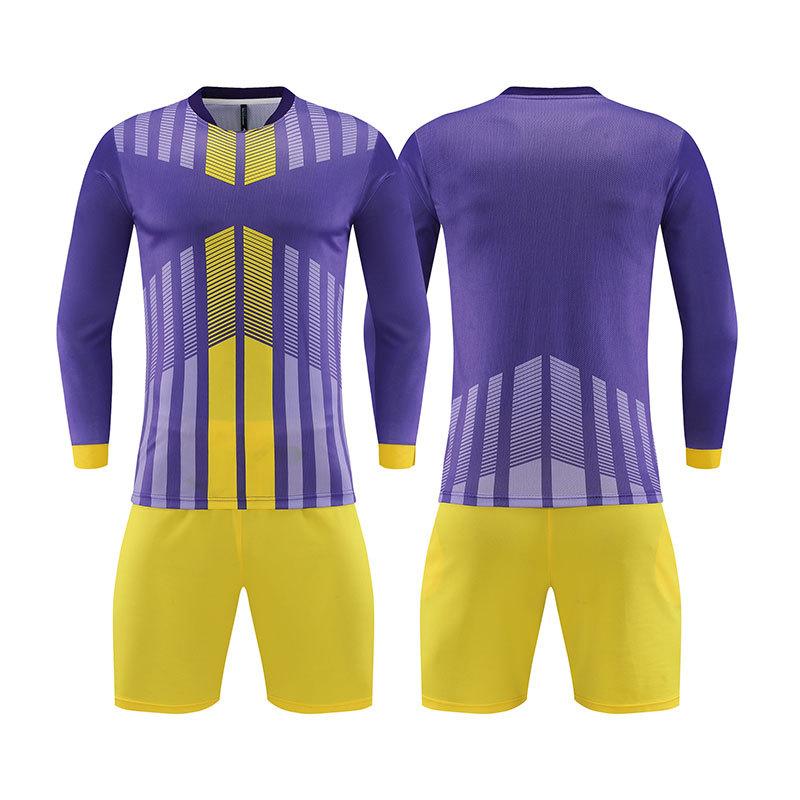 Short-sleeved Football Jersey Set The Same Long-sleeved Football Training Jersey Is A Team Breathable Competition Jersey.