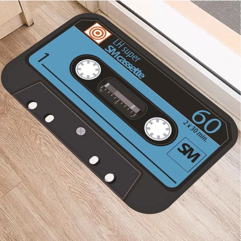 Retro Musikband Muster Fußmatte Heimdekoration Anti-Rutsch Teppiche Küche Schlafzimmer Eingang Weiche Bodenmatte Waschbare Fußmatten
