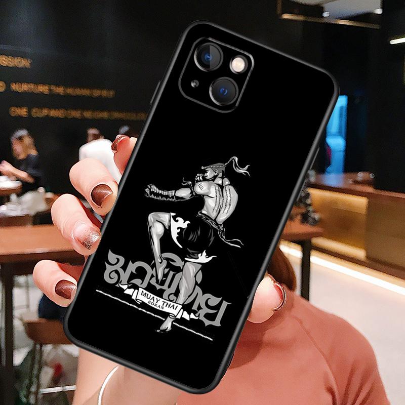 Muay Thai Martial Art Phone Case For iPhone 16 Pro Max 14 13 12 11 15 Pro Max Plus 12 13 Mini XR 16e Funda Cover