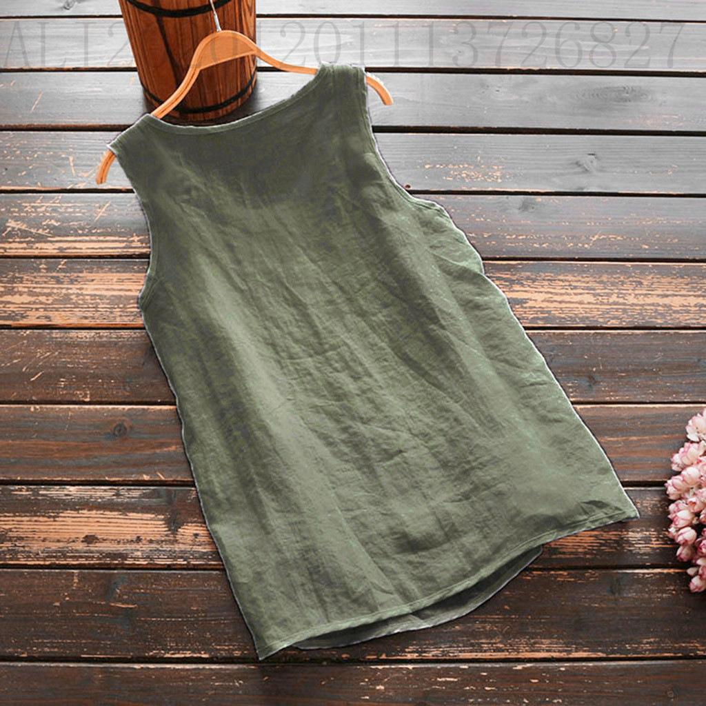 Twist Button Sleeveless Solid Color Vest