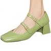 Fashion Elegant Women's Heels Large Size 45 Pumps Mary Janes Shoes Black Silver Green Purple Heeled Office Wedding Shoes For Girls