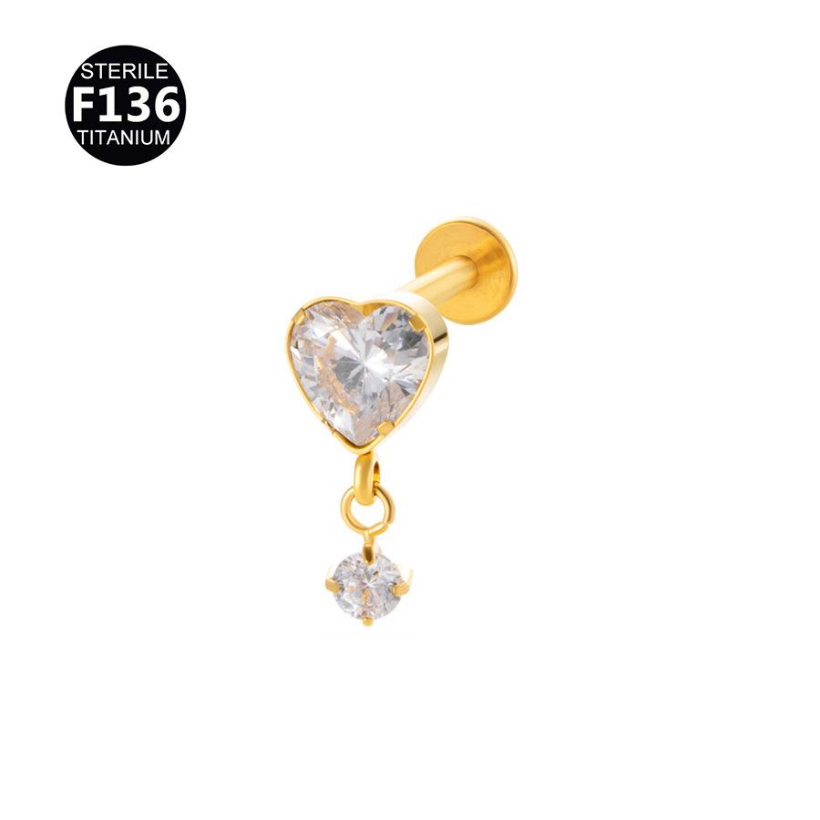 F136 Titanium Zircon Pendant Tragus Stud Cartilage Piercing Jewelry