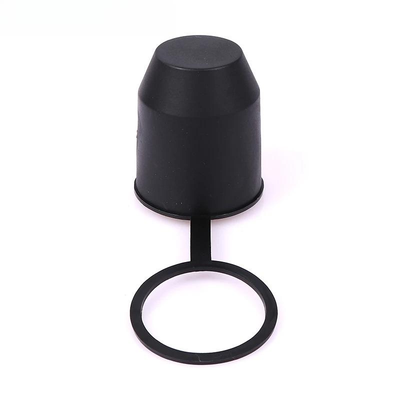 Universal 50mm Auto Tow Bar Ball Cover Accessories Durable Black Cap Towing Hitch Caravan Car Trailer Towball Protective Cover