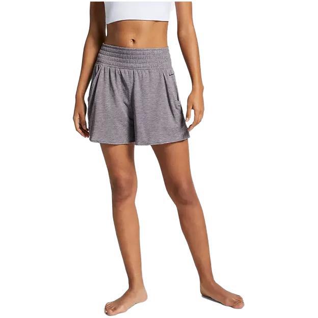 Nike Dámské sportovní ležérní šortky Dri-Fit Studio Solid Prodyšné Šortky Šedé AR6362-080