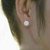 Huitan Dazzling Round Cubic Zirconia Stud Earrings for Women Simple Classic Female Ear Piercing Earrings Timeless Style Zircon