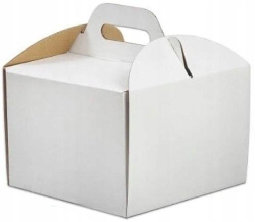 Box Cardboard Cake Packaging With Handle For Transport 28x28x25cm
