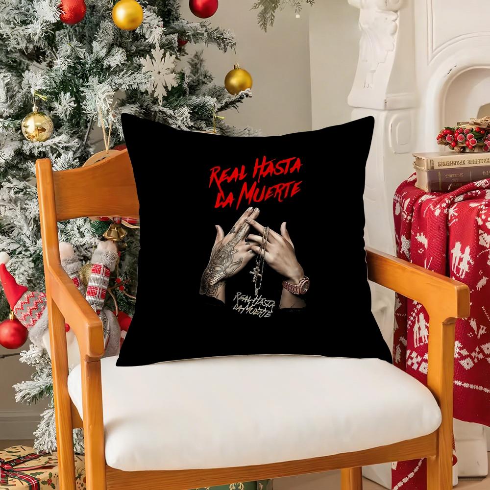 Rapper A-Anuel Aa Real Hasta La Muerte 2 Pillow Case Silky Short Plush With Invisible Zipper Dustproof Sofa Cushion Cover