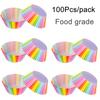 100Pcs Colorful Muffin Cup Oilproof Baking Boxes Wrapper Cake Mold Paper  Cupcake