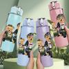 1PC Retro Teddy Bear Couple Cartoon Print 750ml Portable Sports Water Bottle Leakproof Travel Gym Drink Cup