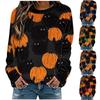 Sweat-shirt imprimé à manches longues pour femmes, mode Halloween, décontracté, hauts pour dames