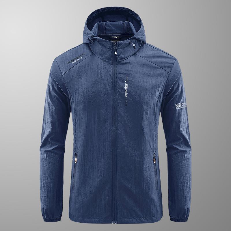 Summer Outdoor Quick Dry Sun-Protective Thin Jacket Men Hiking Fishing Cycling Hooded Gym Sport Windbreaker Ultra Light Coats