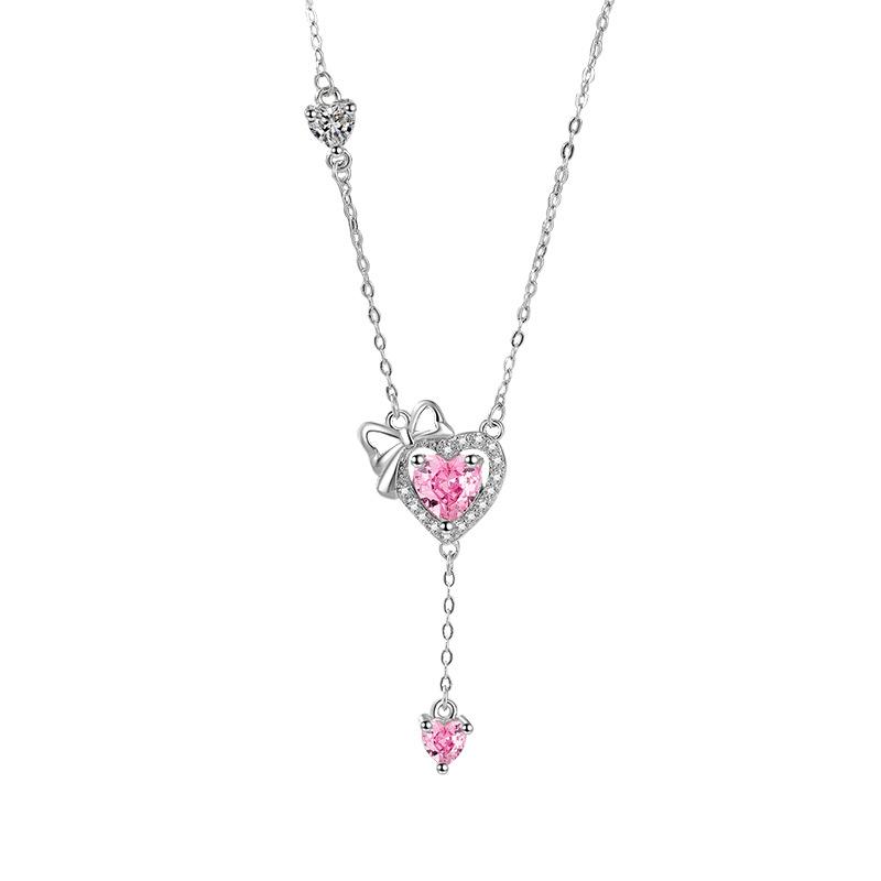 Butterfly pull necklace female light luxury cold wind collarbone chain adjustable tassel neck chain