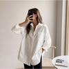 Comfortable and Versatile White Long-sleeved Shirt Female Loose Versatile Design Sense Niche Medium-length Blouse Temperament Elegant Fashion Top